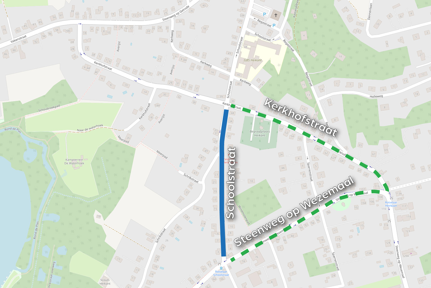 Eerste fase netversterking Schoolstraat/Kerkhofstraat.