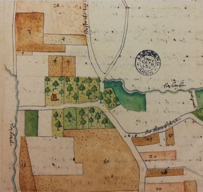 Historisch kaartje van gehucht Ganspoel.