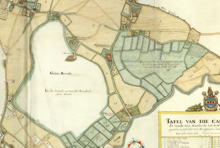 De Gever en het Hamelbroek op een kaart uit 1659.