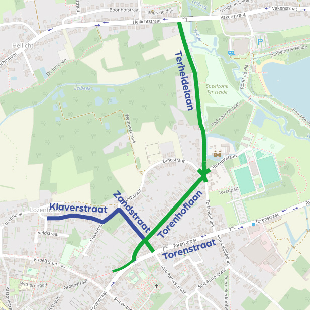 Netversterking Terheidelaan Torenhoflaan Zandstraat Klaverstraat fase 4