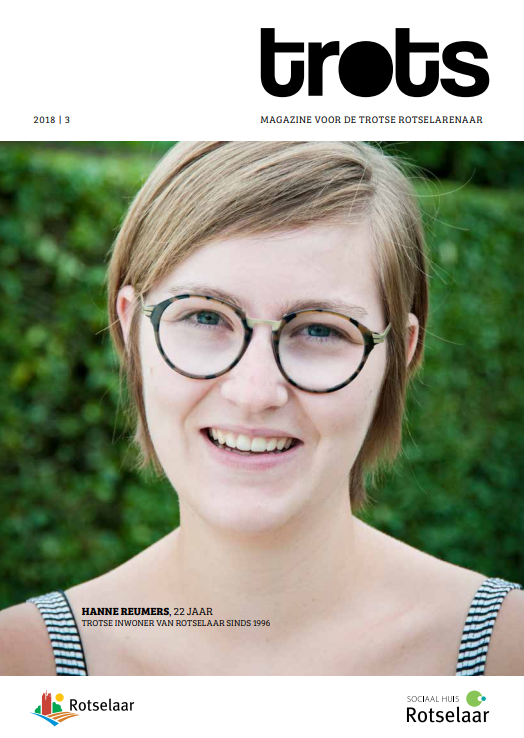 Cover van trots met Hanne Reumers, inwoner sinds 1996.