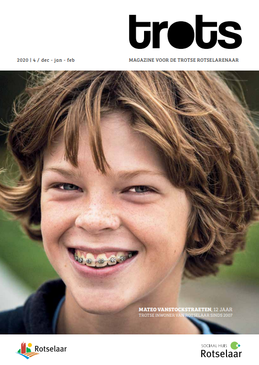 Cover van trots met Mateo Vanstockstraeten, inwoner sinds 2007.