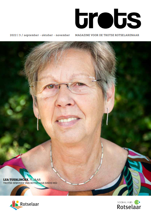 Cover van trots met Lea Tuerlinckx, inwoner sinds 1951.