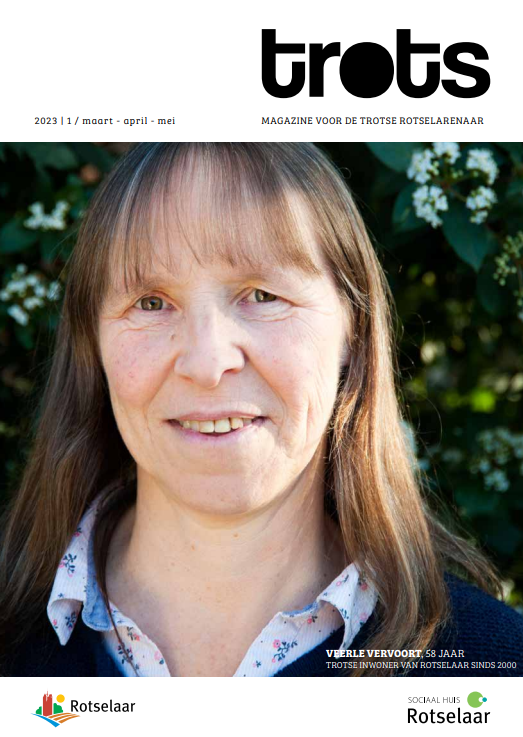 Cover van trots met Veerle Vervoort, inwoner sinds 2000.