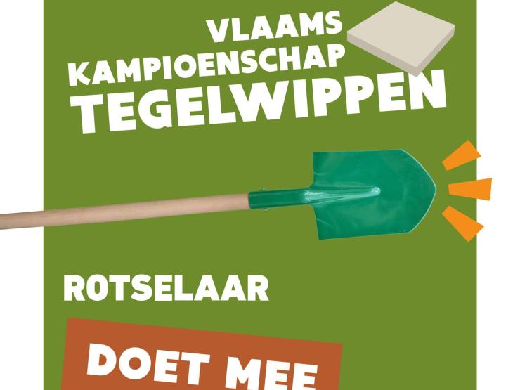 Campagne beeld VK Tegelwippen: Rotselaar doet mee.