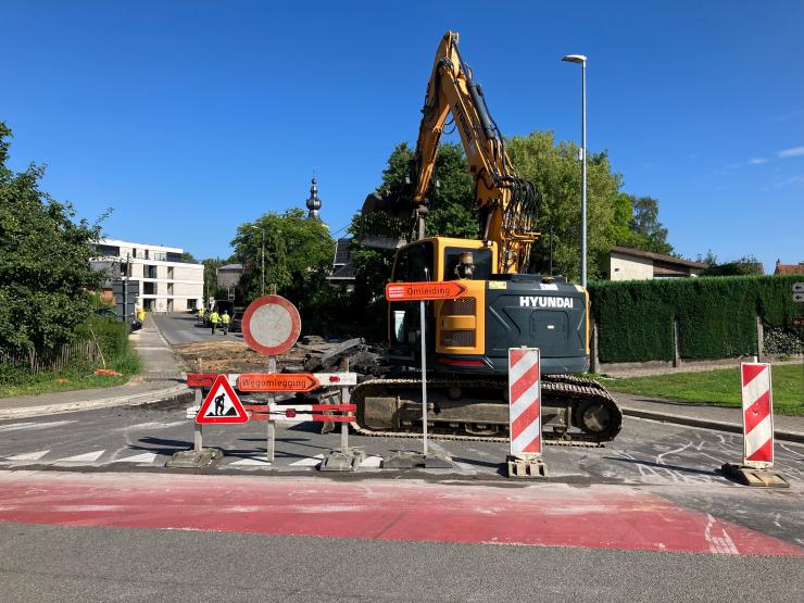 Rioleringswerken aan Hoekje.